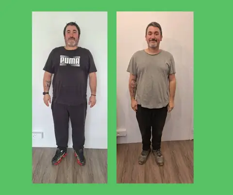 Une membre du club Dax Espace Nutrition de face, avant puis après